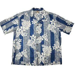 Hawaiian ALOHA SHIRT Men's 3XL Made in Hawaii‎ USA Classic Hawaiian Camp Cotton
